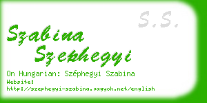 szabina szephegyi business card